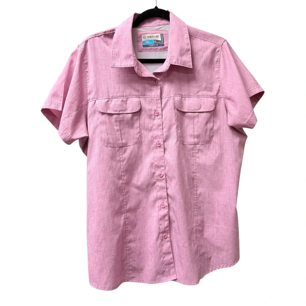Magellan Pink Fishing Shirt 1X Classic Fit Button Outdoor Top - Picture 1 of 8